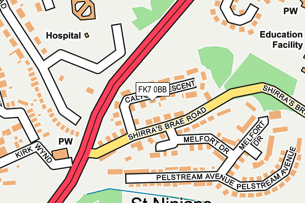 FK7 0BB map - OS OpenMap – Local (Ordnance Survey)