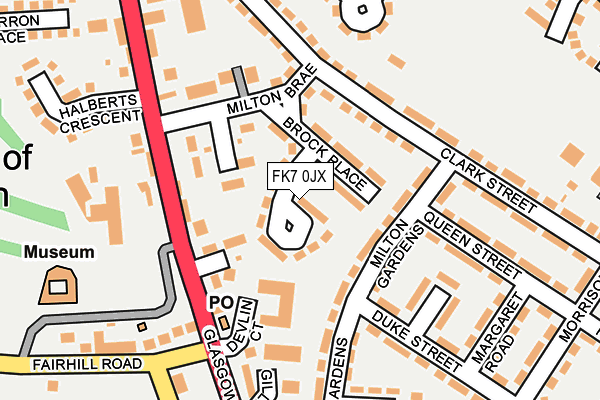 FK7 0JX map - OS OpenMap – Local (Ordnance Survey)