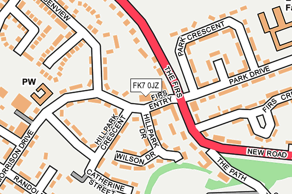 FK7 0JZ map - OS OpenMap – Local (Ordnance Survey)