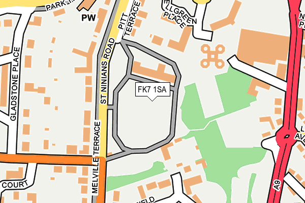 FK7 1SA map - OS OpenMap – Local (Ordnance Survey)