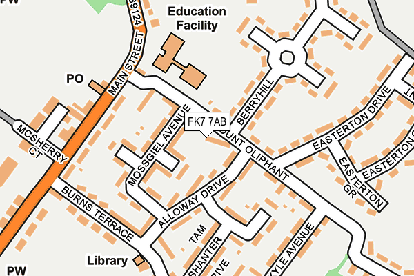 FK7 7AB map - OS OpenMap – Local (Ordnance Survey)