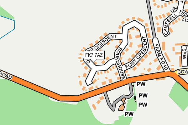 FK7 7AZ map - OS OpenMap – Local (Ordnance Survey)