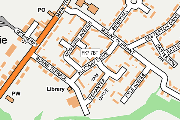 FK7 7BT map - OS OpenMap – Local (Ordnance Survey)