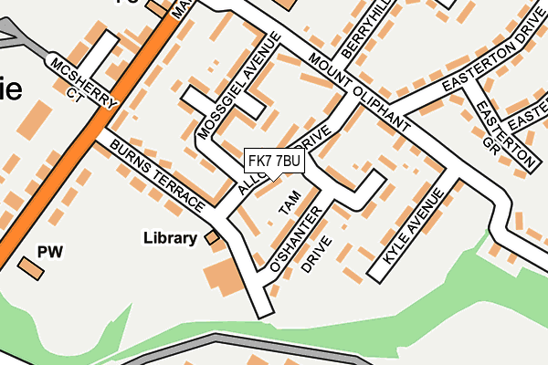 FK7 7BU map - OS OpenMap – Local (Ordnance Survey)