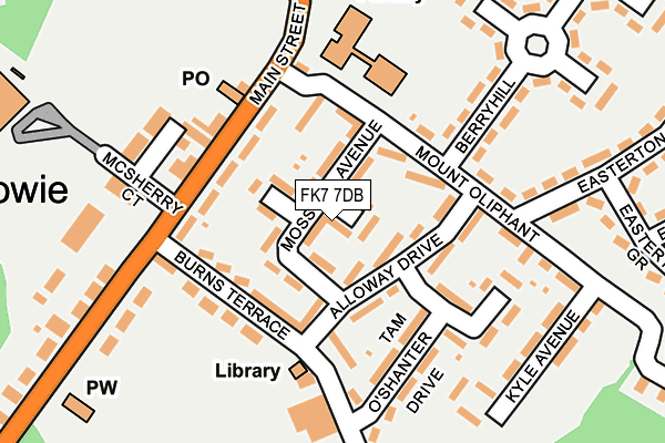 FK7 7DB map - OS OpenMap – Local (Ordnance Survey)
