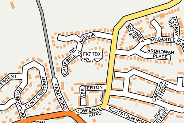 FK7 7DX map - OS OpenMap – Local (Ordnance Survey)
