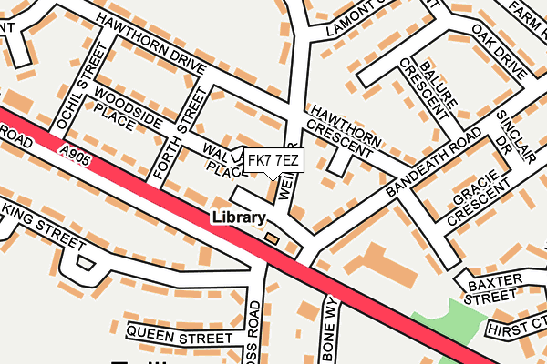 FK7 7EZ map - OS OpenMap – Local (Ordnance Survey)