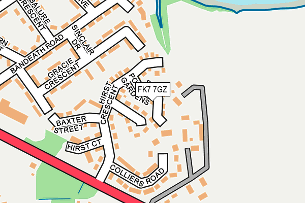 FK7 7GZ map - OS OpenMap – Local (Ordnance Survey)