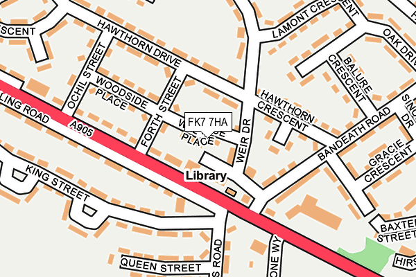 FK7 7HA map - OS OpenMap – Local (Ordnance Survey)