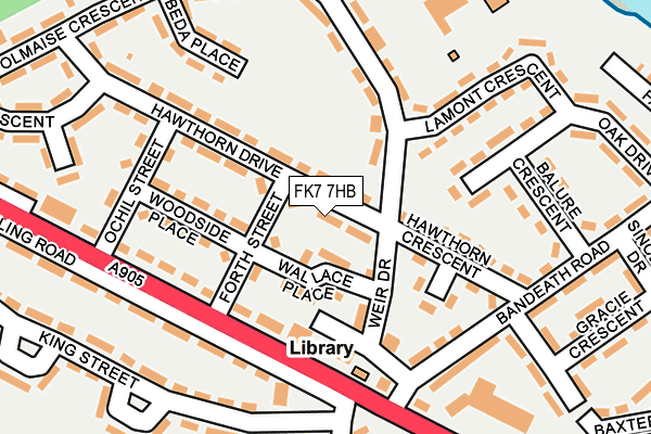 FK7 7HB map - OS OpenMap – Local (Ordnance Survey)