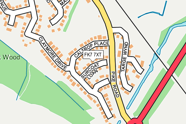 FK7 7XT map - OS OpenMap – Local (Ordnance Survey)