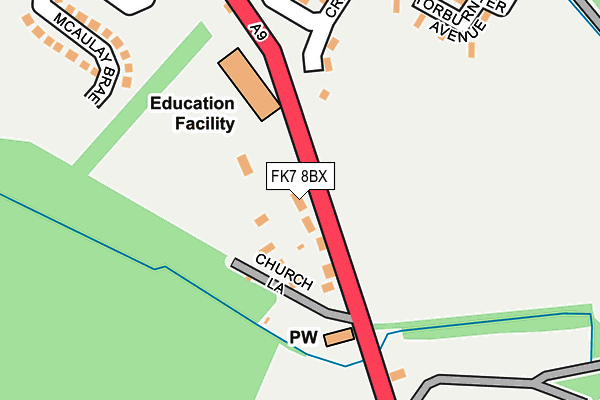 FK7 8BX map - OS OpenMap – Local (Ordnance Survey)