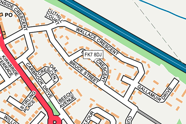 FK7 8DJ map - OS OpenMap – Local (Ordnance Survey)