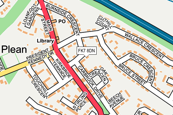 FK7 8DN map - OS OpenMap – Local (Ordnance Survey)