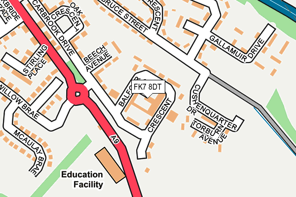 FK7 8DT map - OS OpenMap – Local (Ordnance Survey)