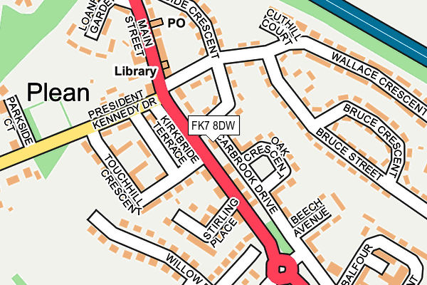 FK7 8DW map - OS OpenMap – Local (Ordnance Survey)