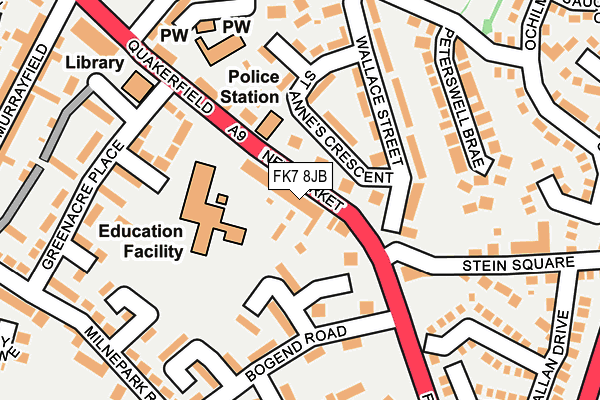 FK7 8JB map - OS OpenMap – Local (Ordnance Survey)