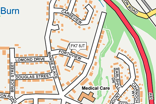 FK7 8JT map - OS OpenMap – Local (Ordnance Survey)