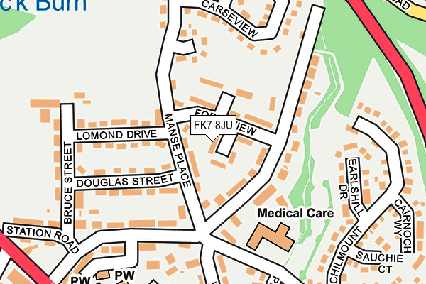 FK7 8JU map - OS OpenMap – Local (Ordnance Survey)