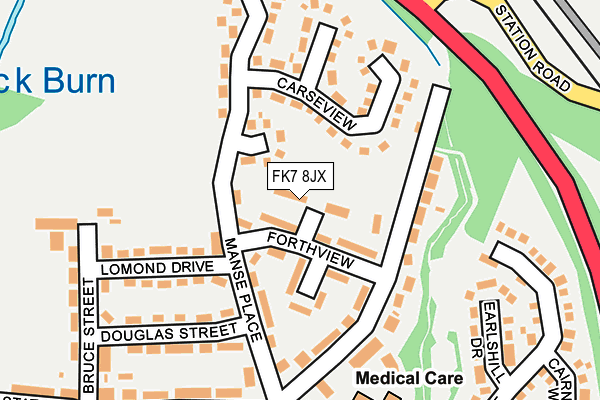 FK7 8JX map - OS OpenMap – Local (Ordnance Survey)