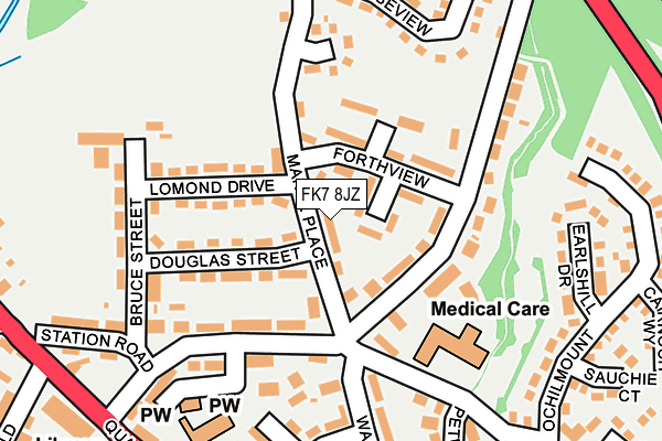 FK7 8JZ map - OS OpenMap – Local (Ordnance Survey)