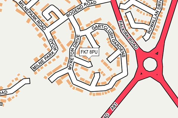 FK7 8PU map - OS OpenMap – Local (Ordnance Survey)