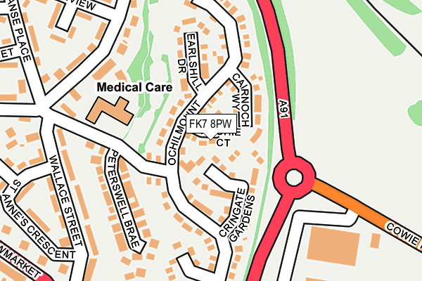 FK7 8PW map - OS OpenMap – Local (Ordnance Survey)