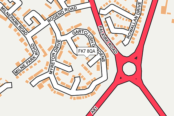 FK7 8QA map - OS OpenMap – Local (Ordnance Survey)