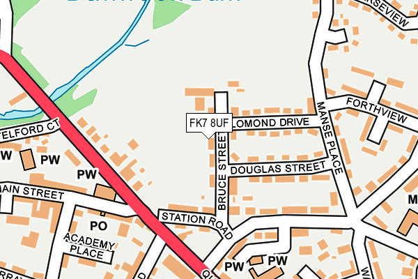 FK7 8UF map - OS OpenMap – Local (Ordnance Survey)