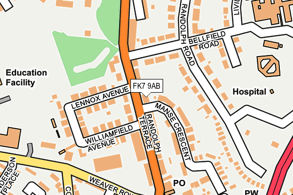 FK7 9AB map - OS OpenMap – Local (Ordnance Survey)