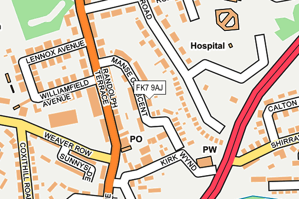 FK7 9AJ map - OS OpenMap – Local (Ordnance Survey)