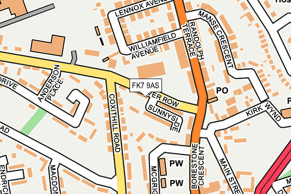 FK7 9AS map - OS OpenMap – Local (Ordnance Survey)