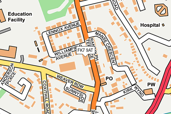 FK7 9AT map - OS OpenMap – Local (Ordnance Survey)