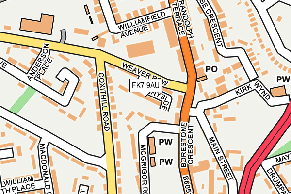 FK7 9AU map - OS OpenMap – Local (Ordnance Survey)