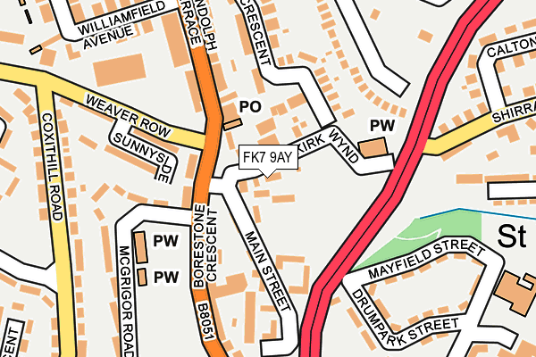 FK7 9AY map - OS OpenMap – Local (Ordnance Survey)