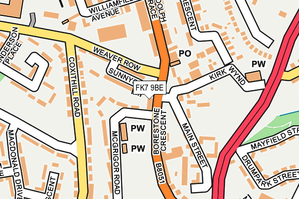 FK7 9BE map - OS OpenMap – Local (Ordnance Survey)