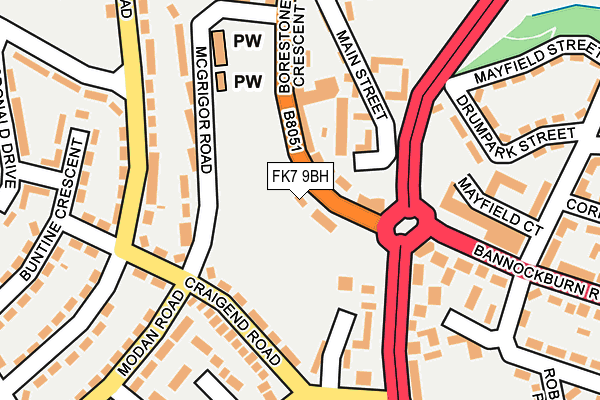 FK7 9BH map - OS OpenMap – Local (Ordnance Survey)