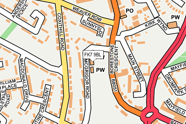 FK7 9BL map - OS OpenMap – Local (Ordnance Survey)