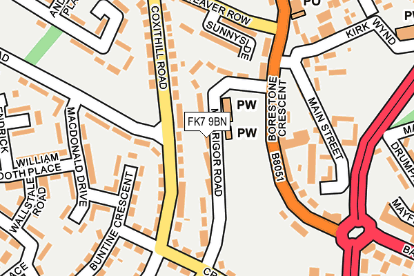 FK7 9BN map - OS OpenMap – Local (Ordnance Survey)