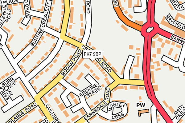 FK7 9BP map - OS OpenMap – Local (Ordnance Survey)