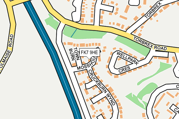 FK7 9HE map - OS OpenMap – Local (Ordnance Survey)