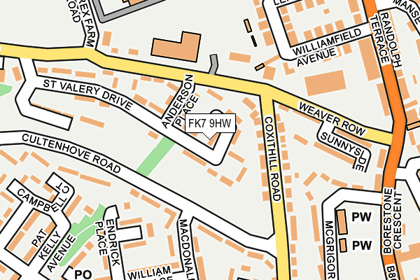 FK7 9HW map - OS OpenMap – Local (Ordnance Survey)