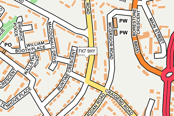 FK7 9HY map - OS OpenMap – Local (Ordnance Survey)