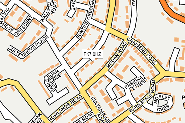 FK7 9HZ map - OS OpenMap – Local (Ordnance Survey)