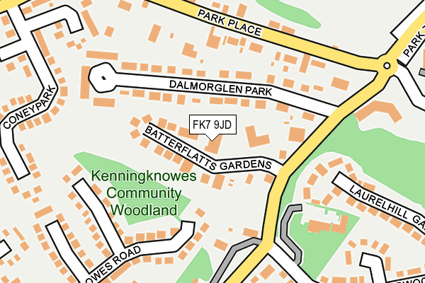 FK7 9JD map - OS OpenMap – Local (Ordnance Survey)