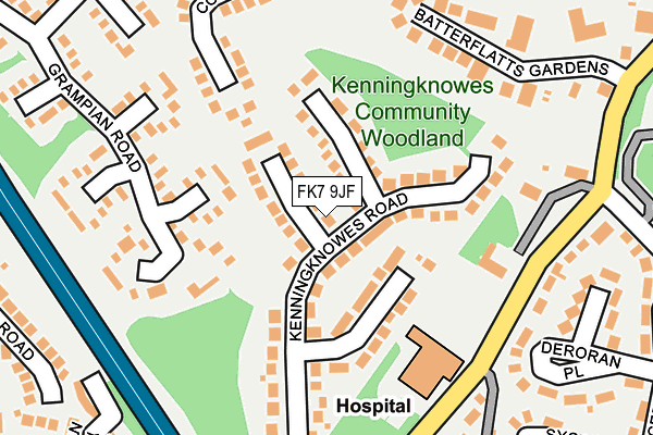 FK7 9JF map - OS OpenMap – Local (Ordnance Survey)