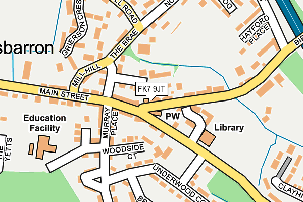 FK7 9JT map - OS OpenMap – Local (Ordnance Survey)