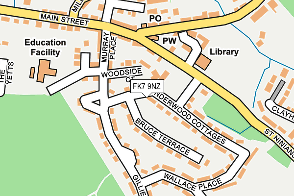 FK7 9NZ map - OS OpenMap – Local (Ordnance Survey)