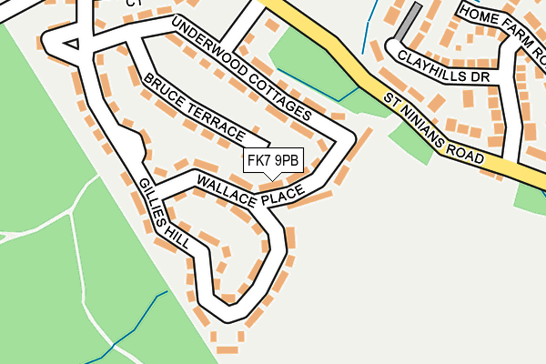 FK7 9PB map - OS OpenMap – Local (Ordnance Survey)