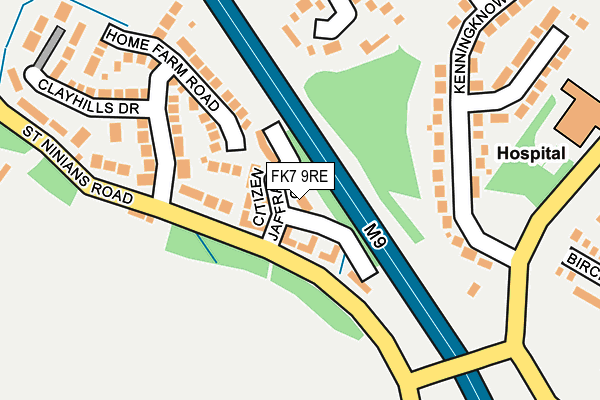 FK7 9RE map - OS OpenMap – Local (Ordnance Survey)